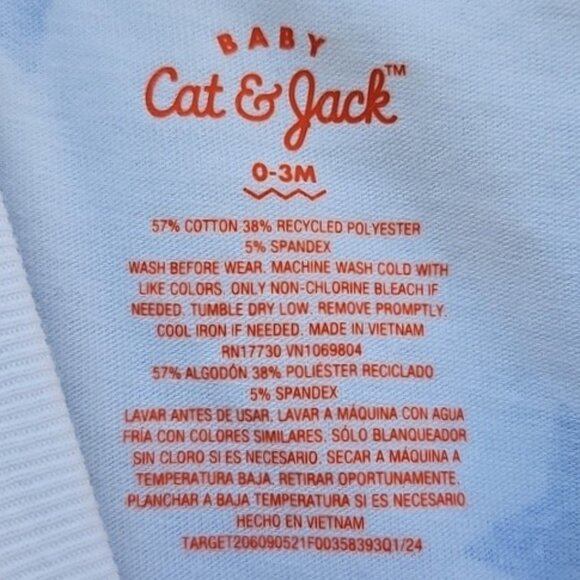 Cat & Jack Baby Boys' 0-3 Months 2pc Star Bodysuit & Shortall Set New - Picture 7 of 9